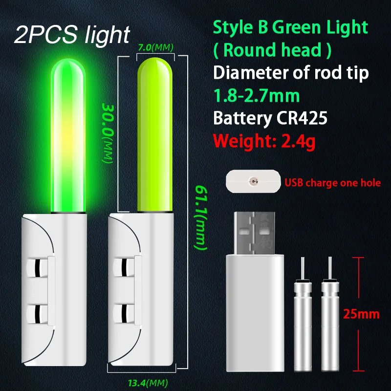 Lampe électronique de pêche rechargeable avec alarme de touche et bouchon lumineux pour la pêche de nuit