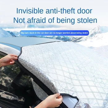 LEIBOO المغناطيسي سيارة الثلوج درع الوقاية من الصقيع الصقيع غطاء سيارة سيارة الزجاج الأمامي ظلة سميكة الثلوج درع معطف السيارات - Image 3