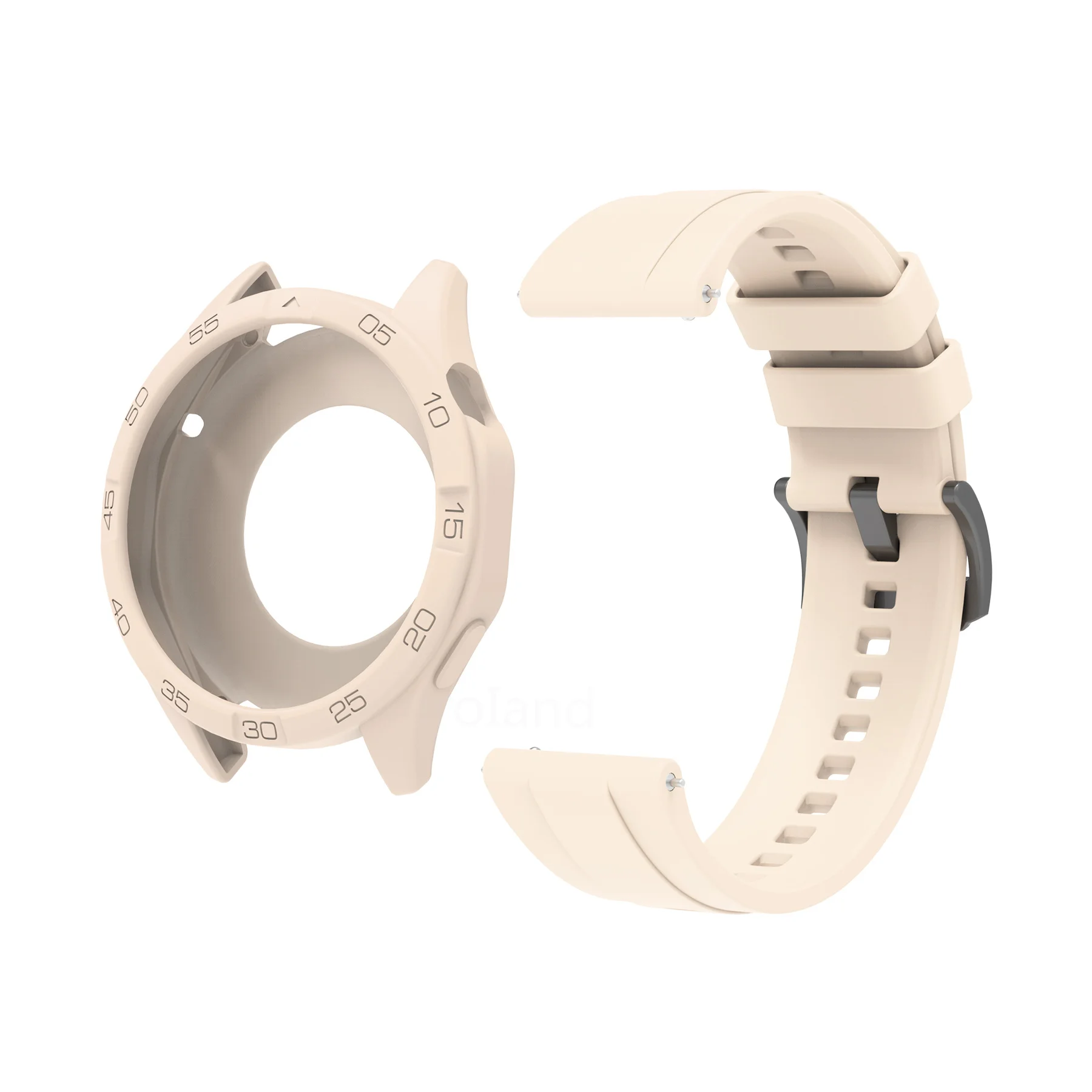 Silicone 22mm Watchband with Matching Case in Various Colors