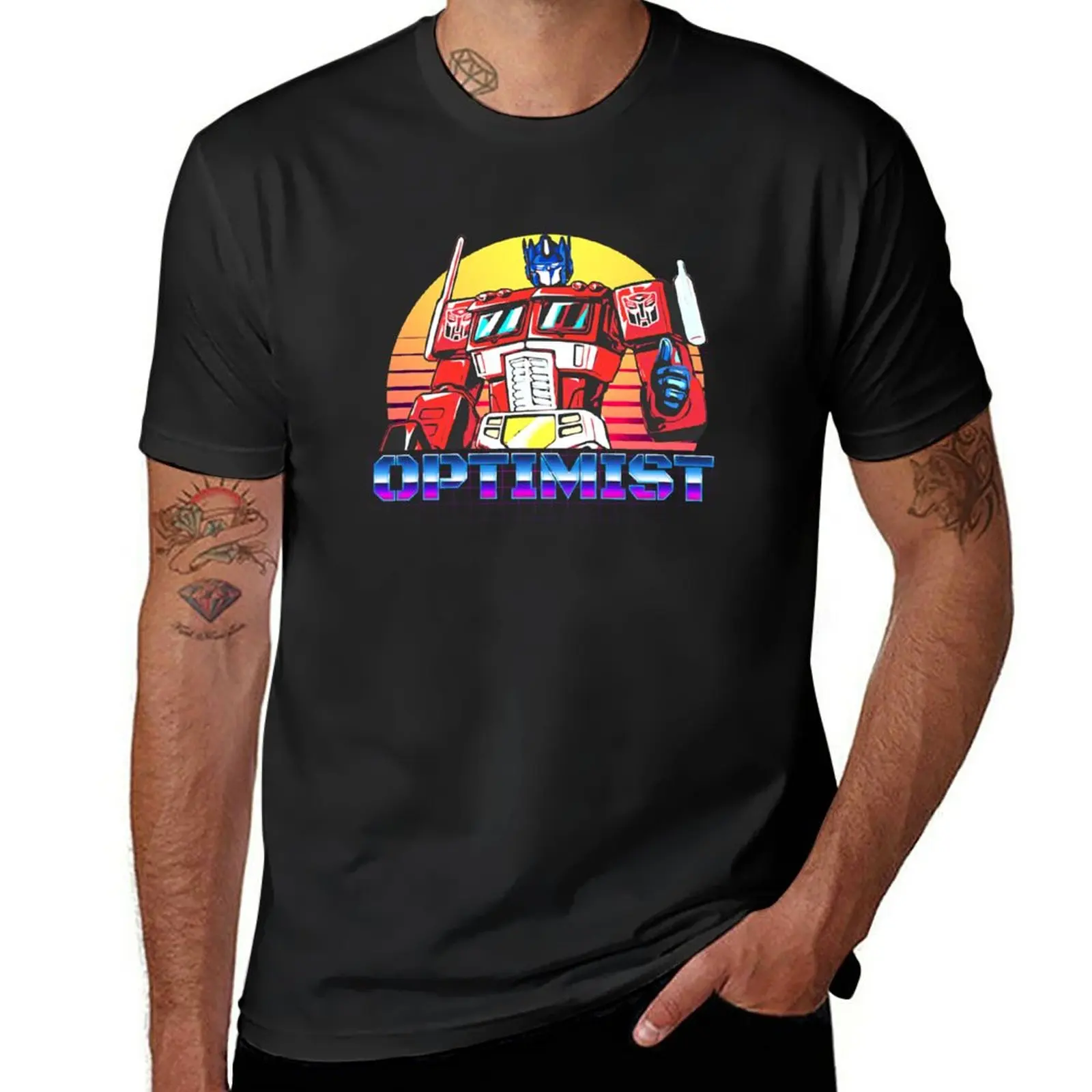 New Optimist T-Shirt T-Shirt T-Shirt Uomo Nero T-Shirt Corta T-Shirt Grafica Uomo Pack