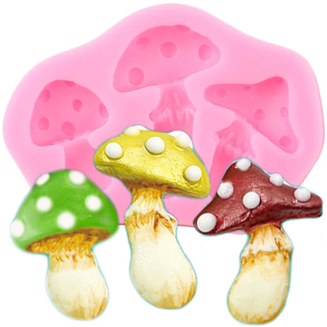  Mujiang 3D Mushroom Fondant Silicone Molds For Cake