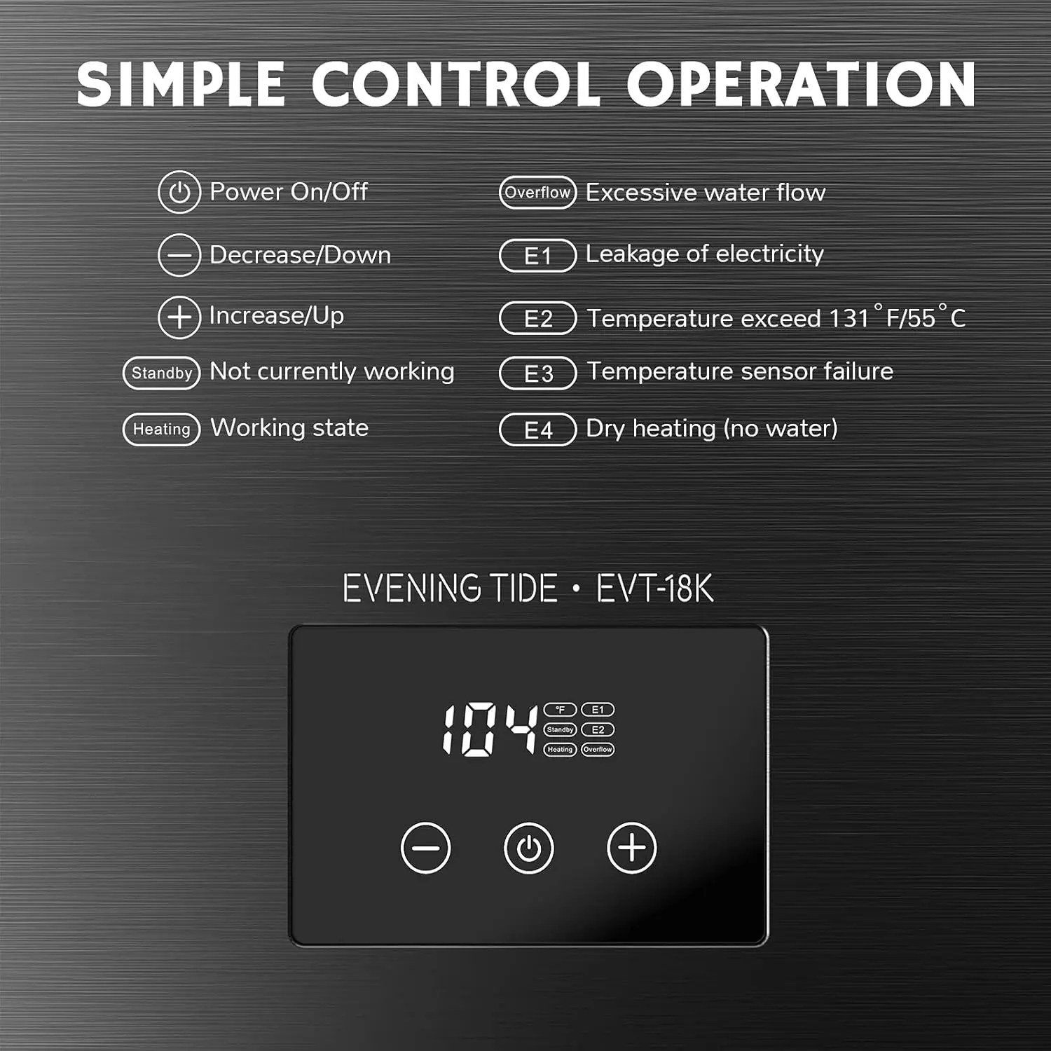 Electric Tankless Water Heater 18kW 240Volts-Endless On-Demand Hot Water-Self Modulates to Save Energy Use