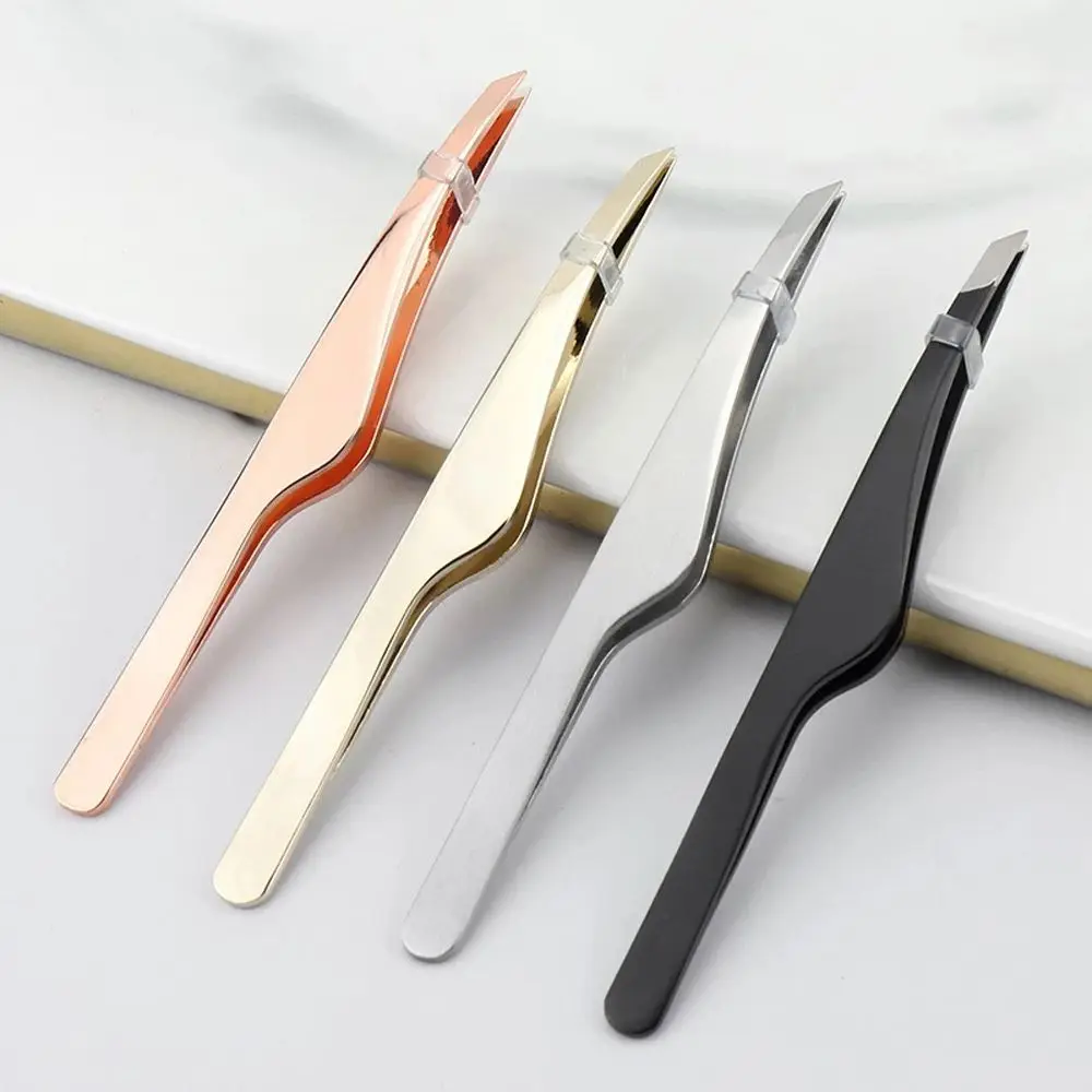 

Eyebrow Tweezer Fine Hairs Puller Stainless Steel Slanted Eye Brow Clips Eyelash Tweezers Makeup Beauty Tools