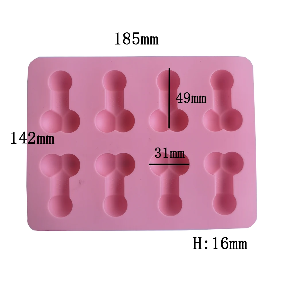 8 Holes Sexy Penis Cake Mold for Soap Birthday Fondant Chocolates Ice Penis  Shape Cake Mould Ice Cream Creative Baking Tools (Color : D)