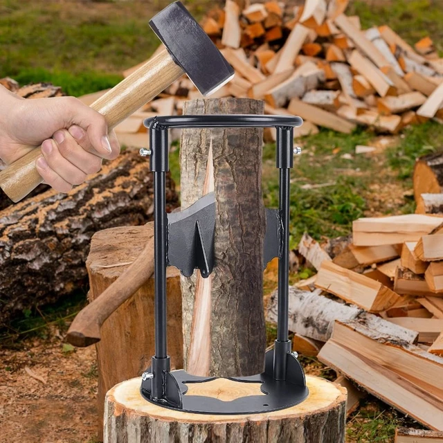 Divisor de troncos duradero y firme para exteriores, cortador de