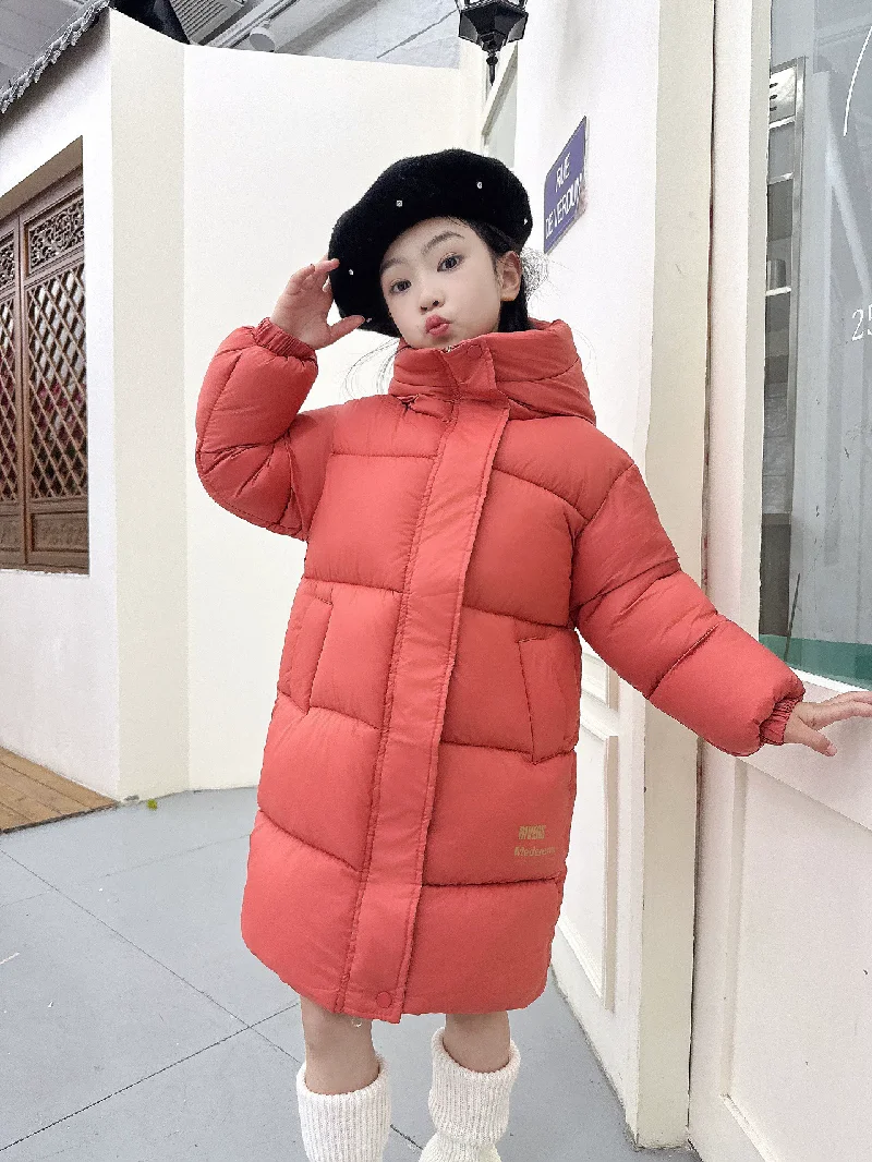 30 ℃ Giacca imbottita per ragazze invernali per bambini Cappotto