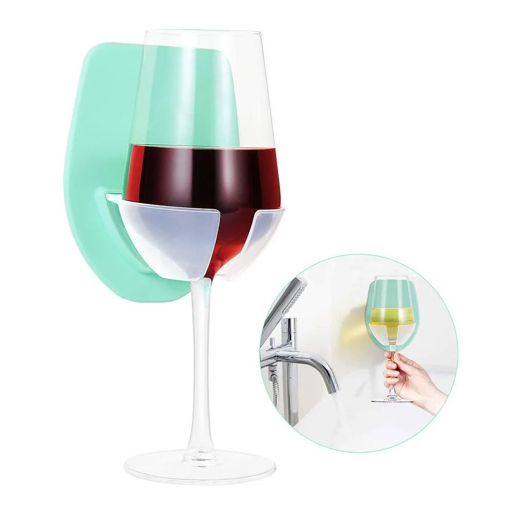 Wall Mounted Wine Glass Holder Bathroom Accessories Storage Rack Shelves Wine Shelf Rack Plastics Cup Storage Bathroom