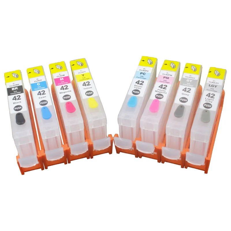 For CANON Pro100 pro-100 Refillable Ink Cartridge CISS CIS CLI-42 Series Empty 1set 8pcs with one time chip
