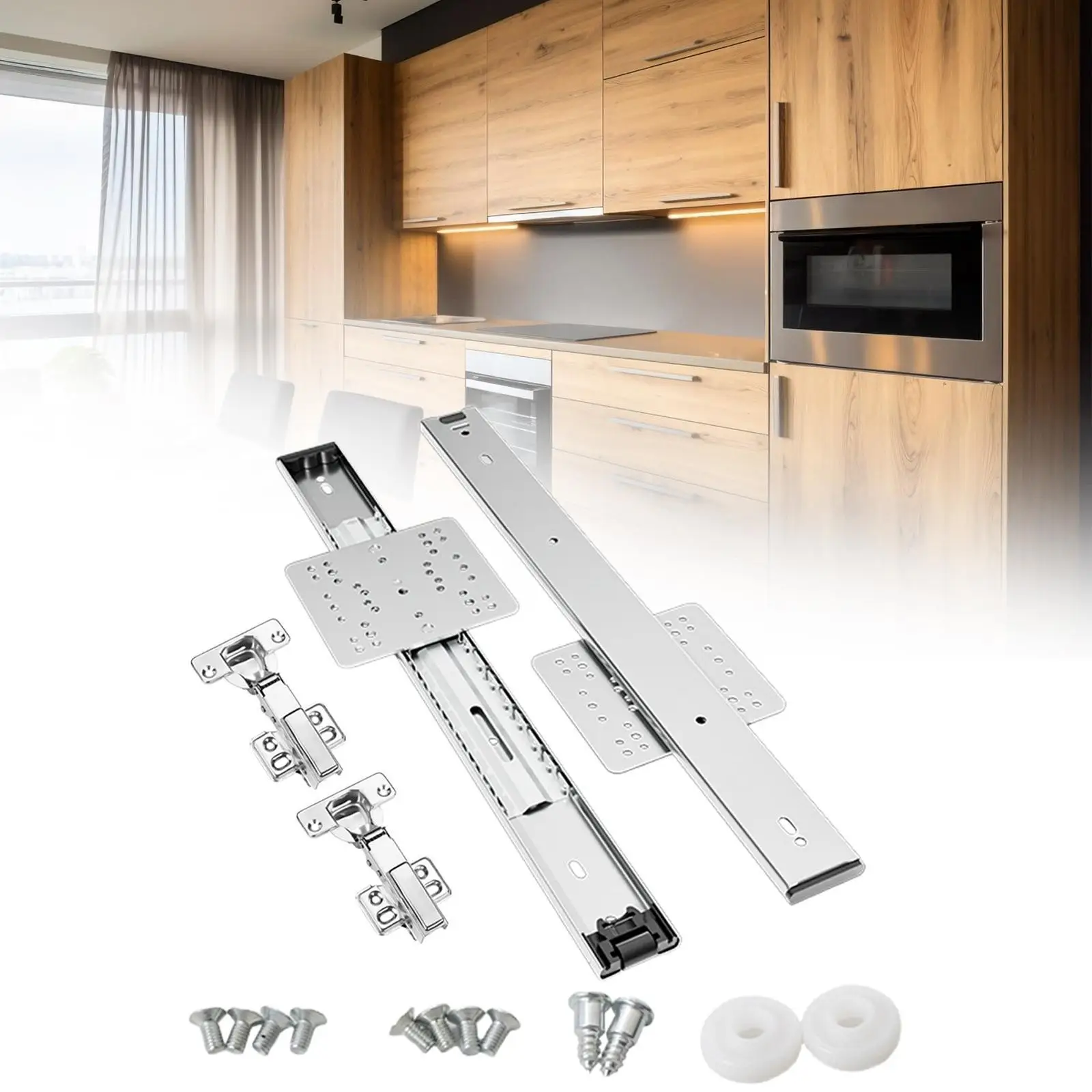 Heavy Duty Door Slide Rails Hidden Sliding Hardware System for Closet Cabinets Kitchen Cupboards Bookcases Heavy Duty Door Slide Rails Hidden Sliding Hardware System for Closet Cabinets Kitchen Cupboards Bookcases
