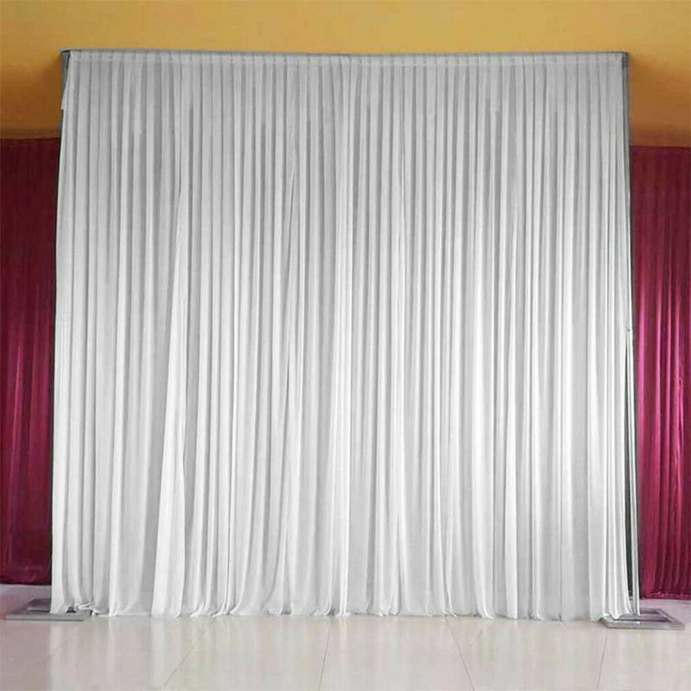 

1Pcs 2x2m/3x3m White Ice Silk Cloth Wedding Party Backdrop Drape Curtain Birthday Party Stage Background DIY Decoration Textiles