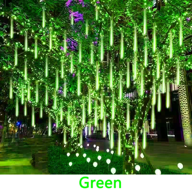 Fairy Light Garland Garden Decor 30/50cm LED Wedding Meteor Shower Holiday Light String 8 Tubes EU/US Plug Christmas Decoration