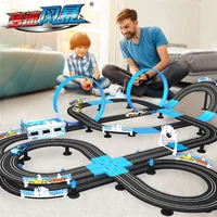 Sonic Storm Electric Railway Track Toy Set Double Remote Control Car Racing Track Autorama Circuit Voiture Toy For Boy Children