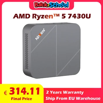 Ninkear M7 Mini PC AMD R5 7430U fino a 4,3 GHz 16 GB DDR4 + 512 GB SSD WiFi 6 BT 5.2 HDMI * 2 Supporto a tripla schermo Computer Windows 11 1