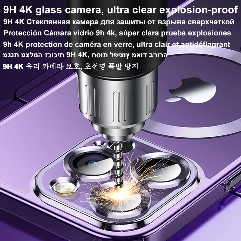  ǰ  ݽǸ For Magsafe ̽  11 12 14 ÷ 13 Pro Max  Ƽ Plus Iphone Cases 4K  ü ī޶  ȣ  ڱ 