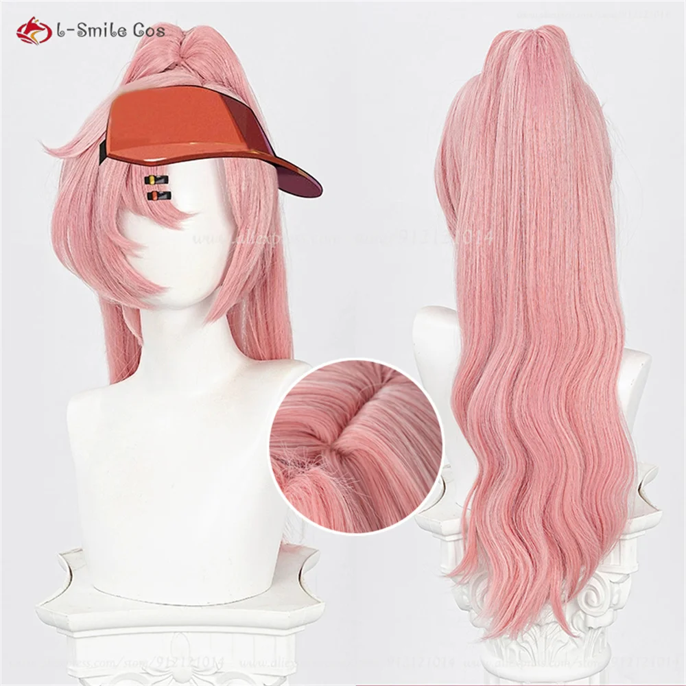 Nicole Demara Cosplay Perücke – 2 Styles, 80cm, Pink, mit Ponytail, Hitzebeständig, Synthetik, Anime Damen 10