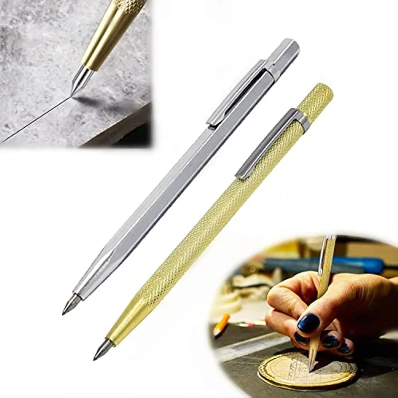 Metal Plate Glass Marker Lettering Pen,Tungsten Carbide Nib Stylus Pen for Glass Ceramic Metal