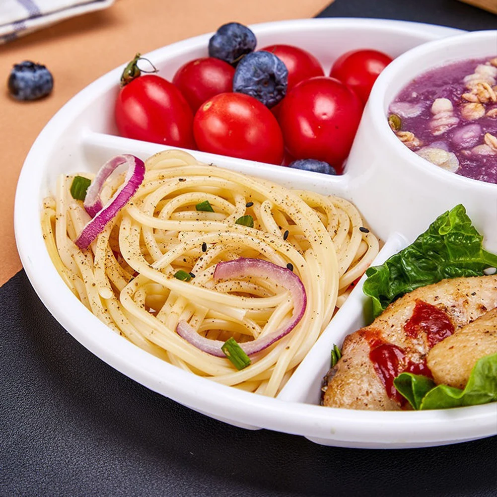 Dinner Plates Divided Table Plate Plates Slimming Meal Quantitative Plate For Household Plastic Three Grids For Children Adults