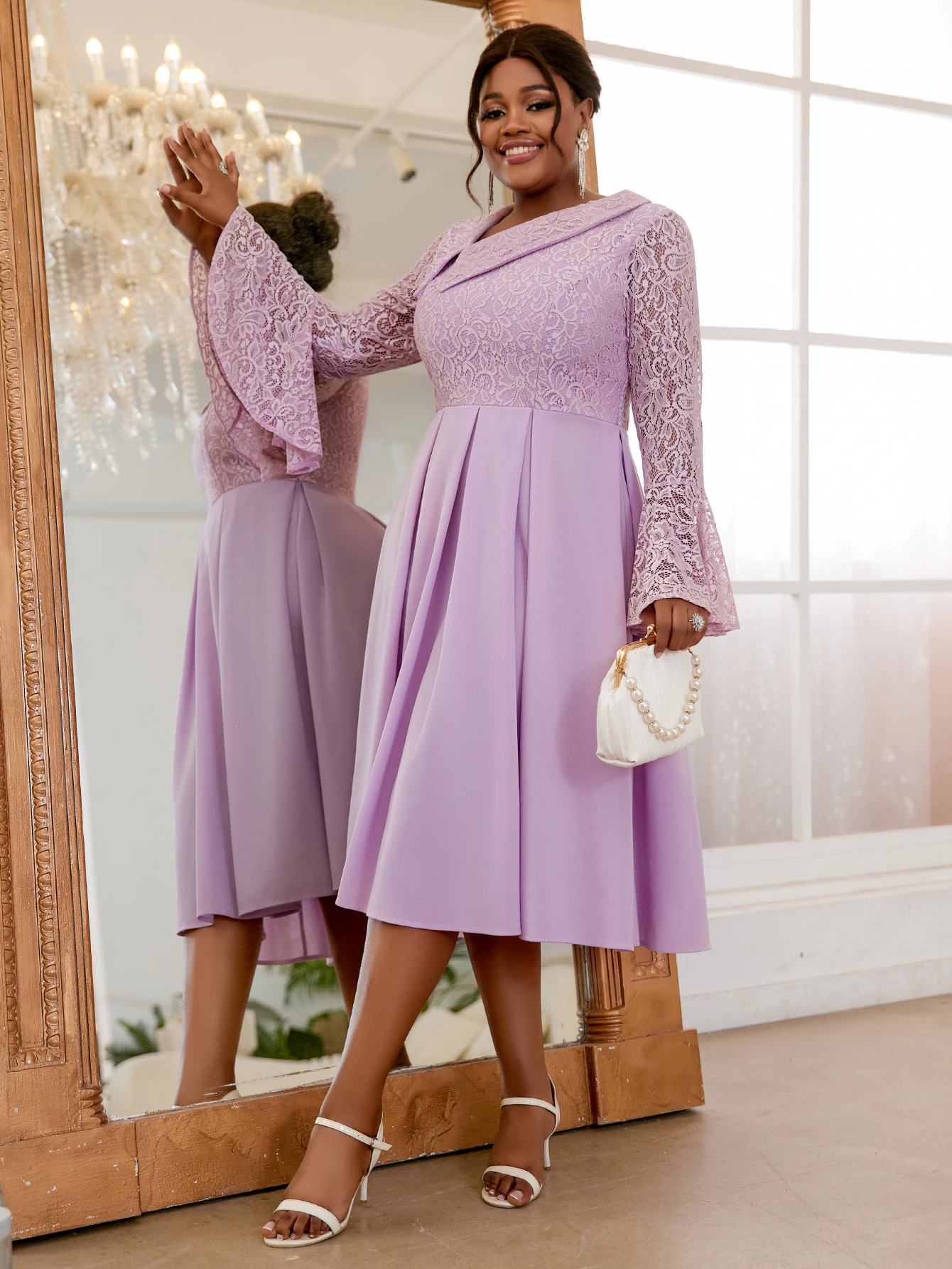 Long Sleeve Party Evening Dress Nara Long-Sleeve Ruffled Lace Mini Dress In  Ivory | Oh Polly Women's Formal Event Gown