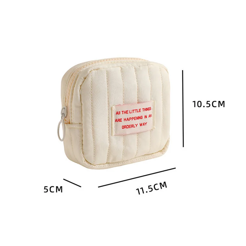 1pc Minimalist Sanitary Cotton Bag, Cream Vent, Red Bag, Zero Wallet, Cotton Fabric Makeup Bag 6