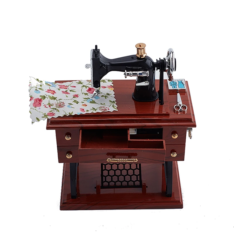 Sewing Machine Music Box Retro Sewing Clockwork Home Crafts Decoration Gift 5