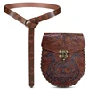 1Pc/2Pcs Medieval Viking Vintage Belt, Unisex Embossed Leather Fanny Pack, Renaissance Knight Accessories, Halloween Costume Accessory