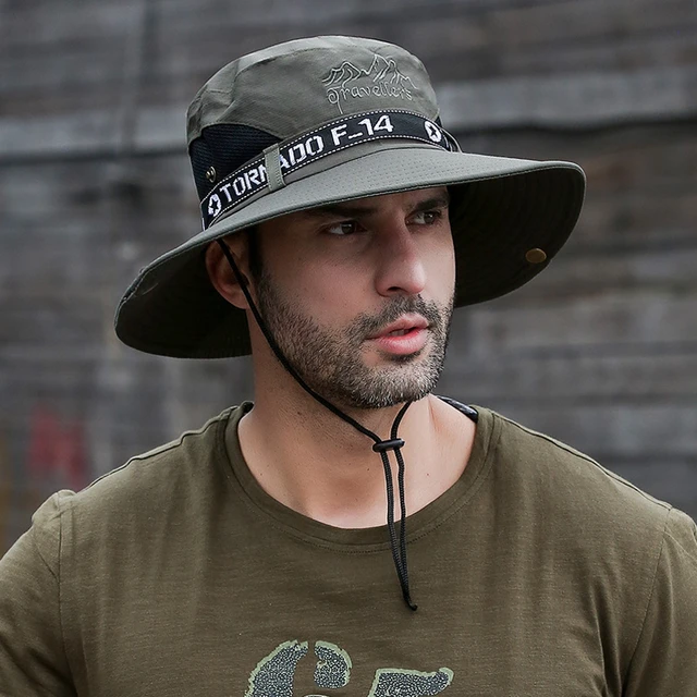 Wide Brim Hat Men Fishing, Wide Brim Breathable Mesh