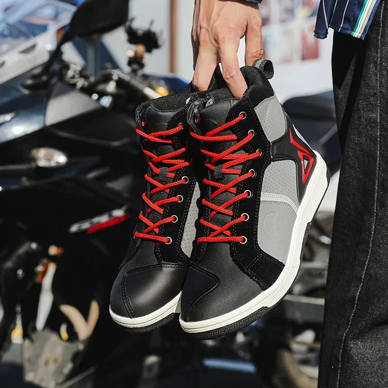 Botas Para Motociclista Hombre Black Motorcycle Casual Shoes Men Motorcycle  Boots Breathable Botas De Moto New Moto Shoes - AliExpress