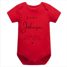 

Personalized Last Name Announcement Babyshirt Pregnancy Announcement Baby Matching Family Outfits Baby Name Tshirts M