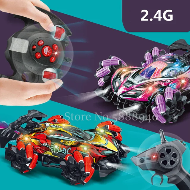 Smart Gesture Sensing Wireless Control Car 2.4GHz 360 ° Stunt Rotatio Drift Auto Demo LED Light Music Spray High Speed RC Car 5