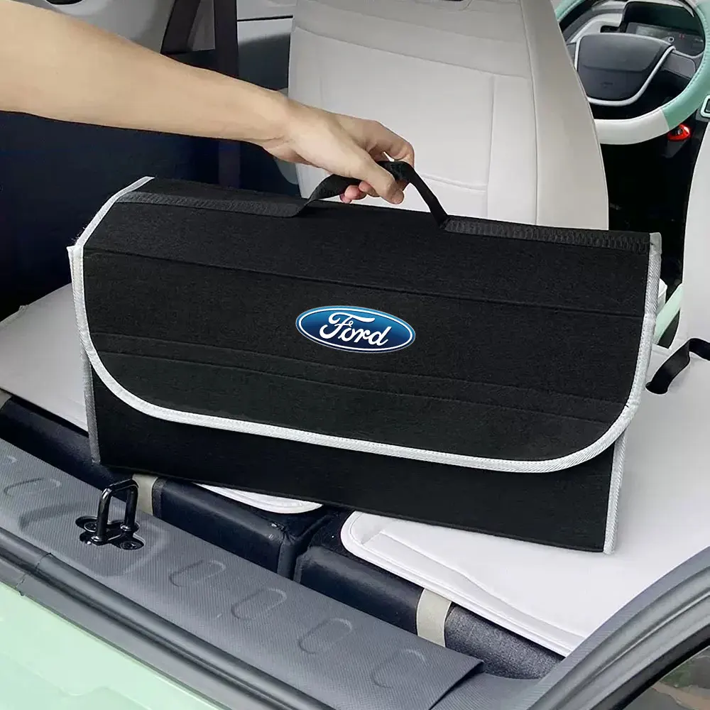 1pcs 자동차 트렁크 포드 ST 레이싱 익스플로러 Mondeo Fiesta Kuga Transit Ecosport Escape Taurus 용 대용량 잡화 보관함