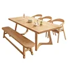 Dining Table Full Of Solid Wood Logs For Eating, Thickened Household Simple Modern Rectangular Table And Chair Combination 5