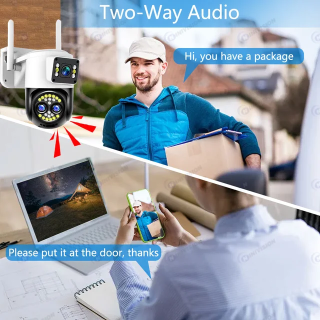 12MP 11X PTZ Zoom 6K 12Million High-Definition Three lens Surveillance WIFI Monitor Voice Intercom Panoramic Night Vision Camera - Image 2