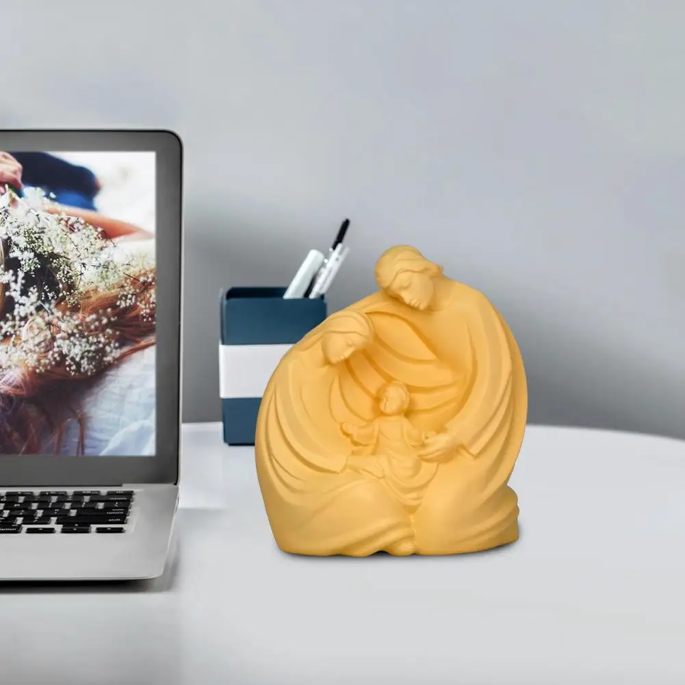 

Семейная статуя ручной работы, элегантная скульптура на тему Рождества, семейная статуэтка, настольное украшение, подарок, статуя для отца, матери, сына