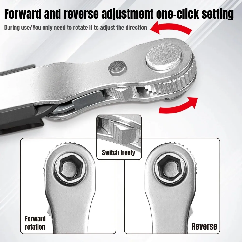 Right Angle Screwdriver Set Mini Ratcheting 90 Degree Offset Screwdriver Pocket Low Profile Ratchet Wrench Bit Socket Set