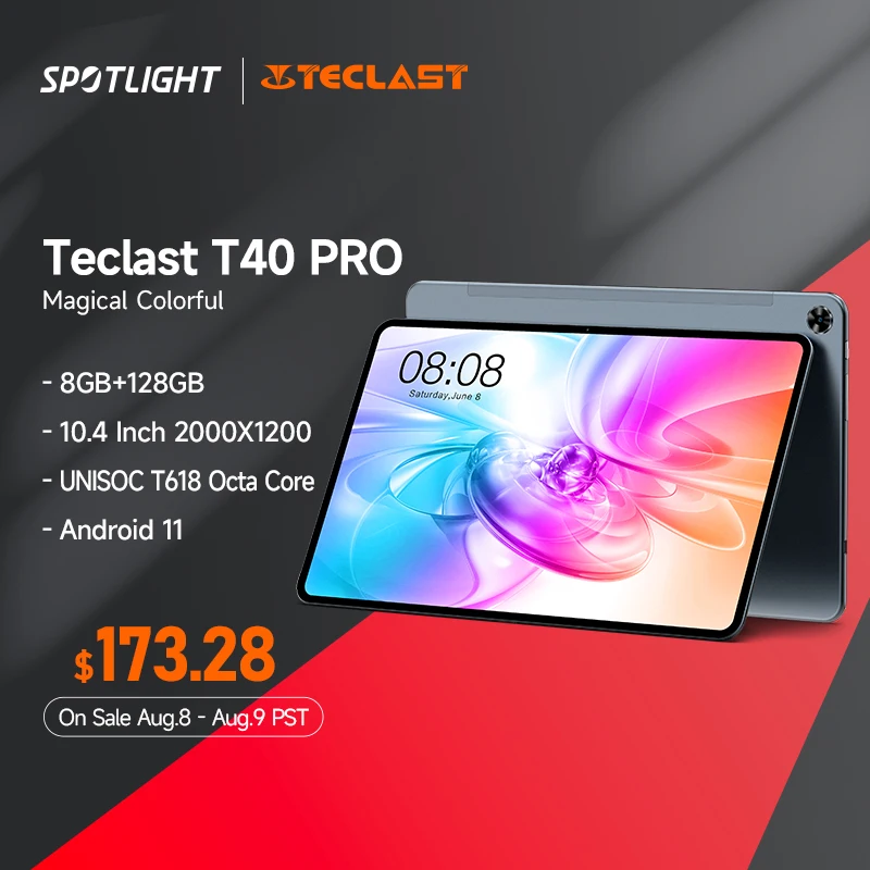  Teclast T40 Pro планшет, экран 10,4 дюймов, 8 Гб ОЗУ 128 Гб ПЗУ, Восьмиядерный 