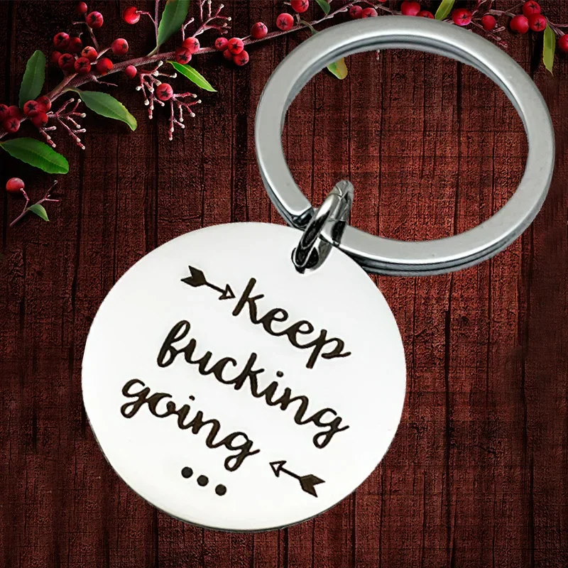 

Charm Inspirational Mantra Family Secret Worlds Keychain Pendant Best Friend Sister Brother Son Daughter Keep Going Key Chain