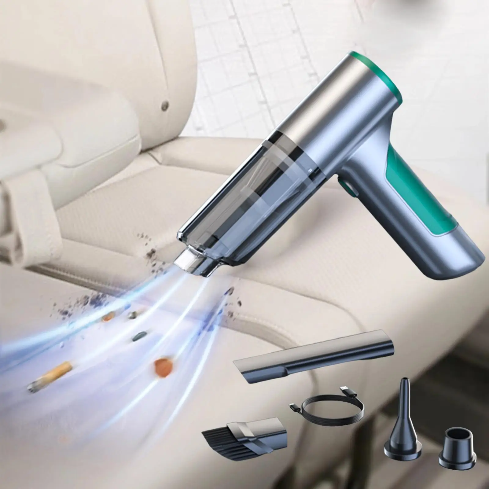 

Ручной Мини-пылесос, Мощное всасывание, беспроводной автомобильный пылесос для офисных подушек, салона автомобиля, дивана, дома