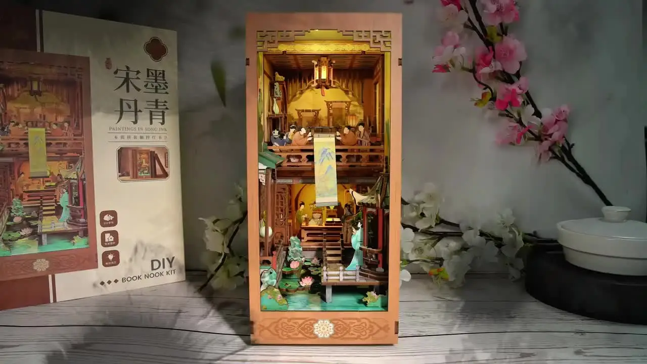 DIY деревянный книжный уголок набор картинок в статуэтках династии Сун миниатюры