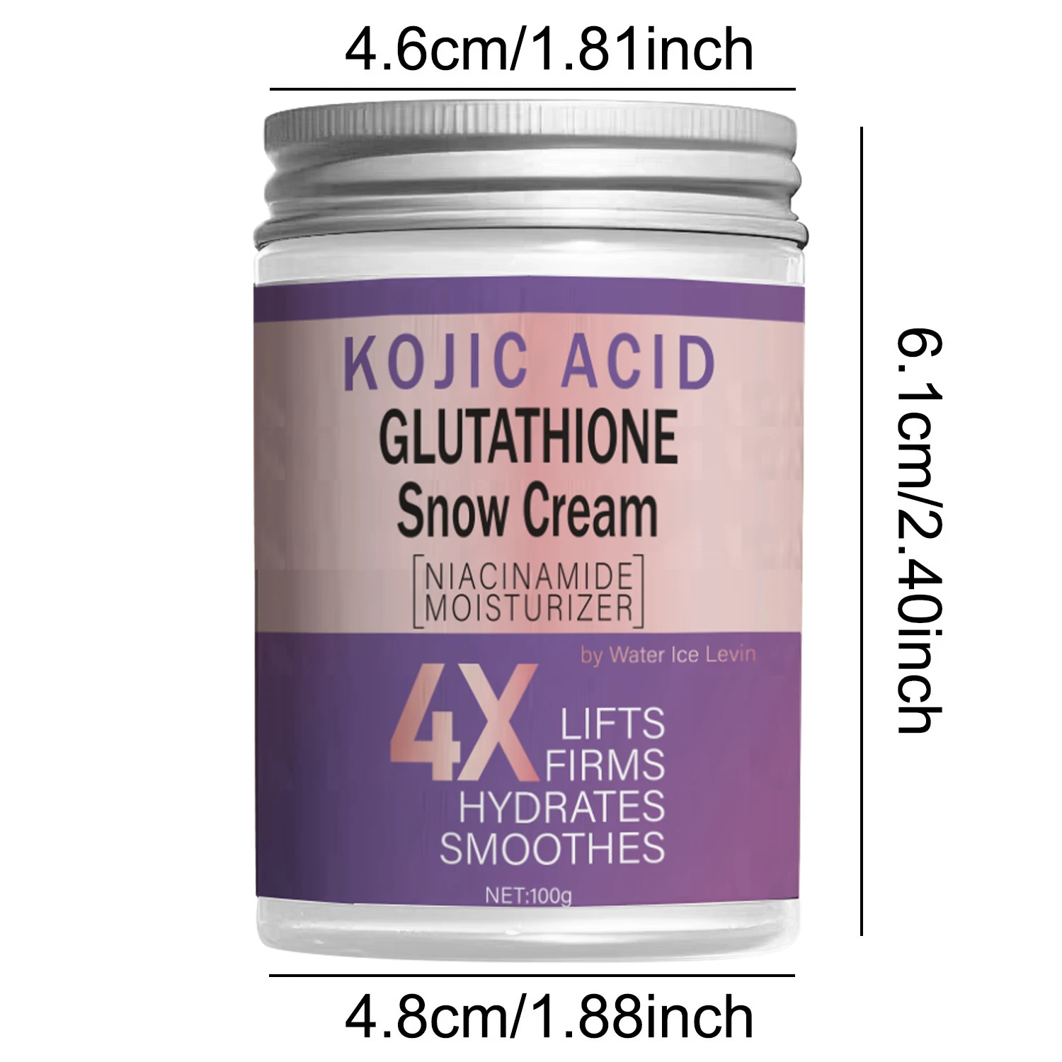 100g Glutathione Snow Cream Light Beige Care Body Lotion, Moisturizing and Firming Facial and Whole Body Use, Neutral Daily Light Skin Special Firming Cream