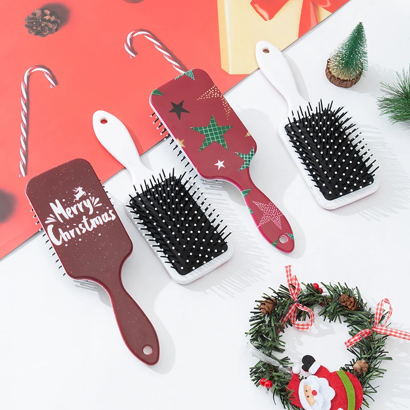 Description Picture 3 of itemChristmas Cartoon Print Santa Claus Hair Comb Hair Care Massage Airbag Hair Brush Barber Accessories Styling Tools Comb
