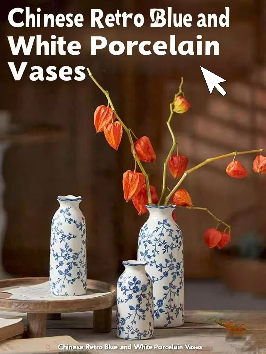 Crackle Ceramic Flower Vase Hydroponic Vase Table Decor Floral Arrangement Valentine's Day Gifts Birthday Graduation Gift