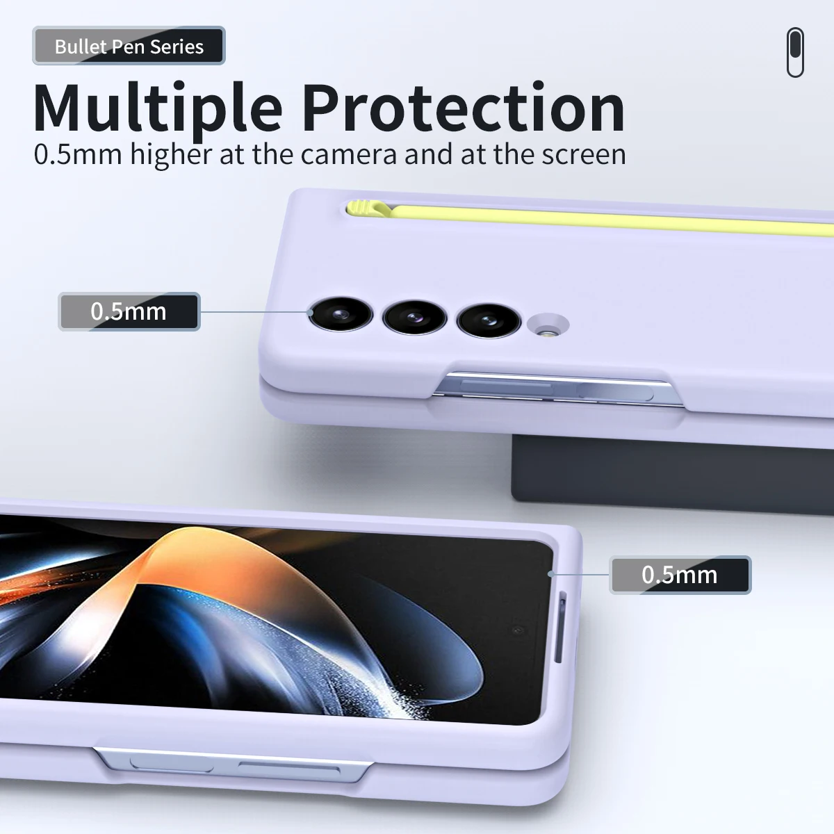 For Samsung Galaxy Z Fold 5 4 3 Case Colorful Skin-Friendly Matte With Tempered Film And Touch Pen Folding Shockproof Hard Cover