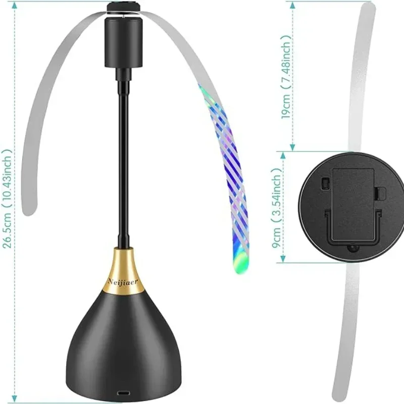 Two fly repellent fans displayed on a table