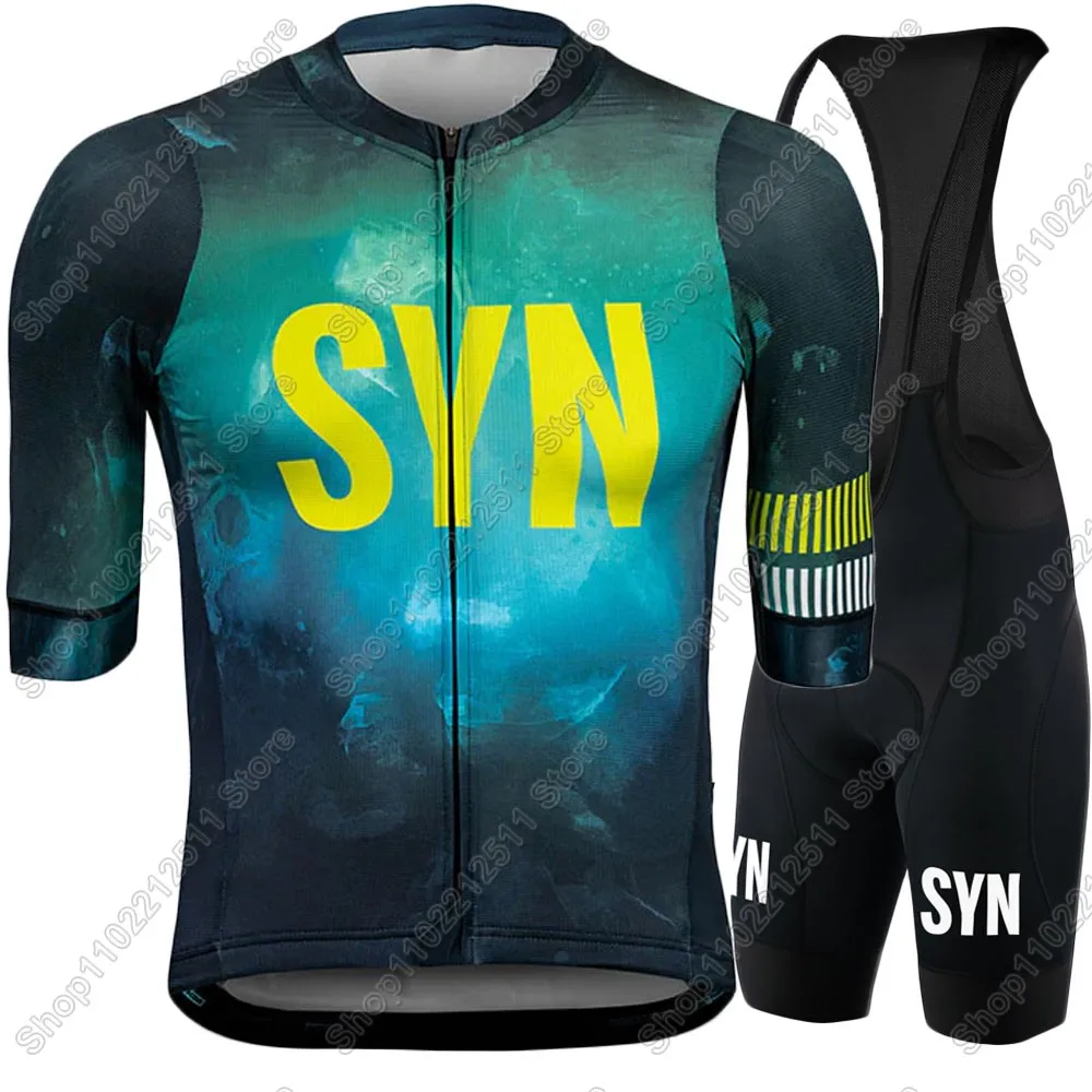 SYN Team Cycling Jersey Set Mens Summer Clothing Road Bike Suit Mountain Bicycle Shirt Bib Shorts MTB Ropa Maillot