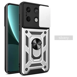 Armor Case with Lens Protection and Ring Holder - Enhanced Durability Cover - Redmi Note12Pro Plus (Silver)