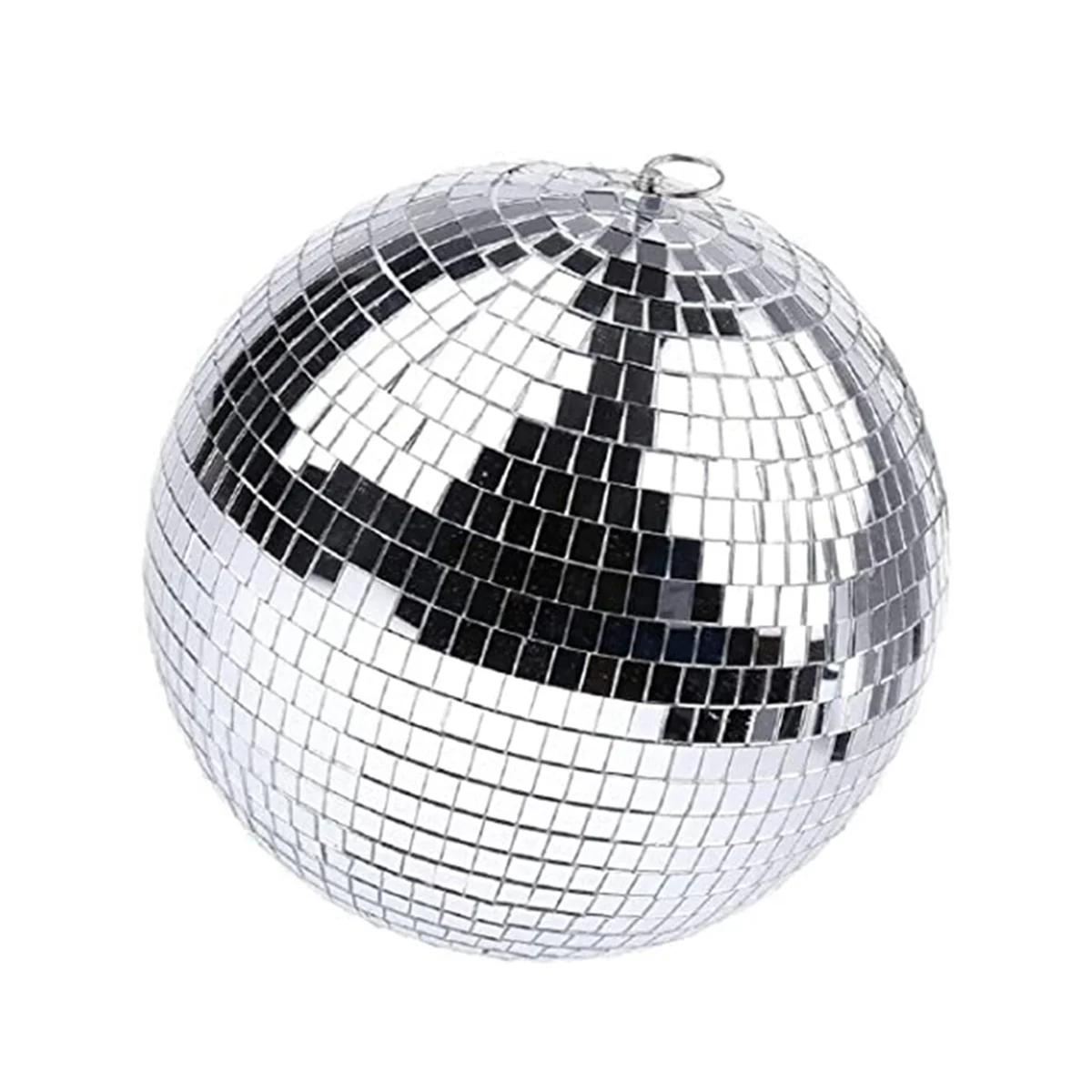 

Silver Mirror Disco Ball Hanging Ball with Hanging Ring for Light Effect Party, Home Decoration Club Stage (8 Inches)