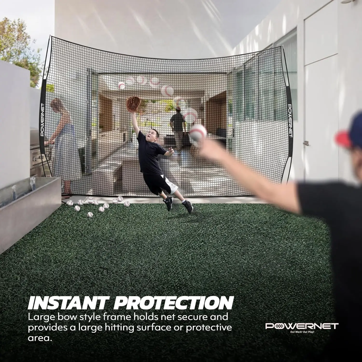 Sports Barrier Net, Multiple Sizes for Max Protection, Safety Backstop, Portable Barricade for Baseball Bas