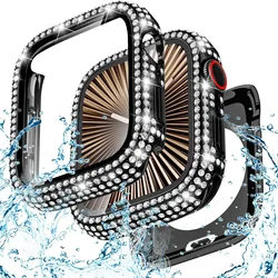 Elegant Diamond Bling Apple Watch Bumper with Screen Protector - Series 10 46mm (Black)