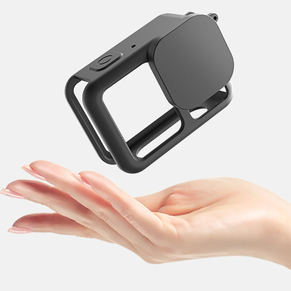 Silicone Case with Lens Cover & Lanyard Protective Housing Anti-Scratch Camera Protector Cover Case for Go Pro 13 Camera