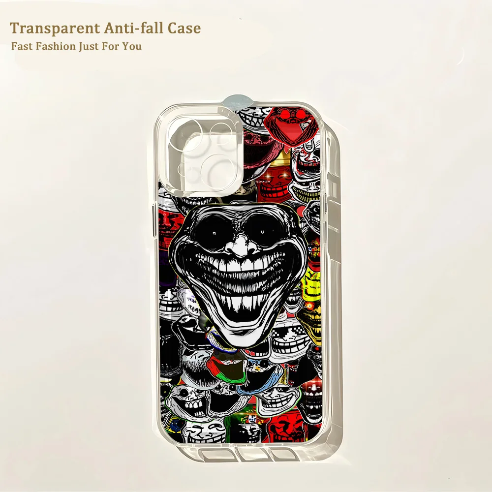 Funny Meme TrollfaceS Transparent Phone Case - Humorous Design Back Cover